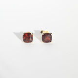 Cushion Cut Martini Garnet Earrings