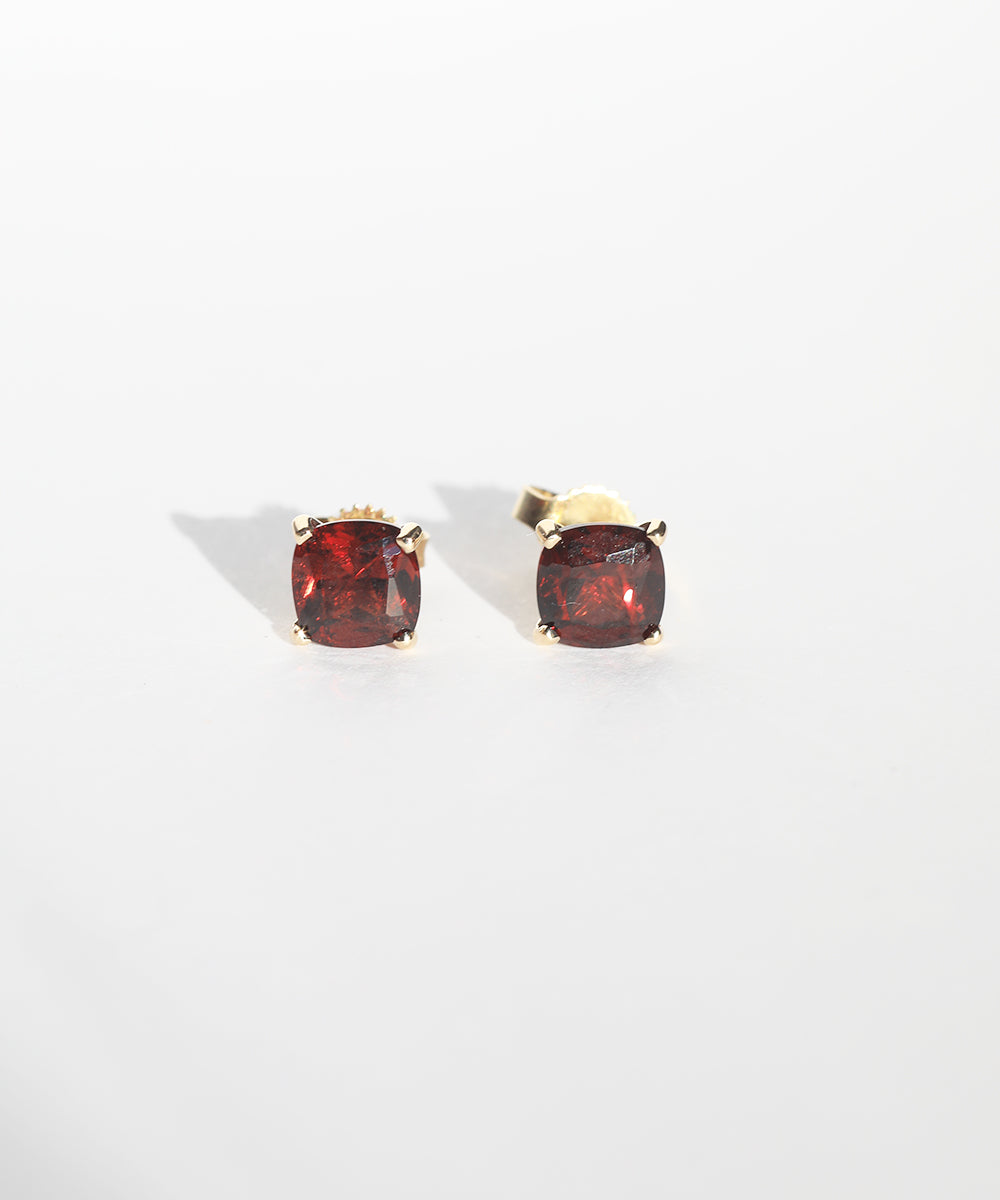 Cushion Cut Martini Garnet Earrings