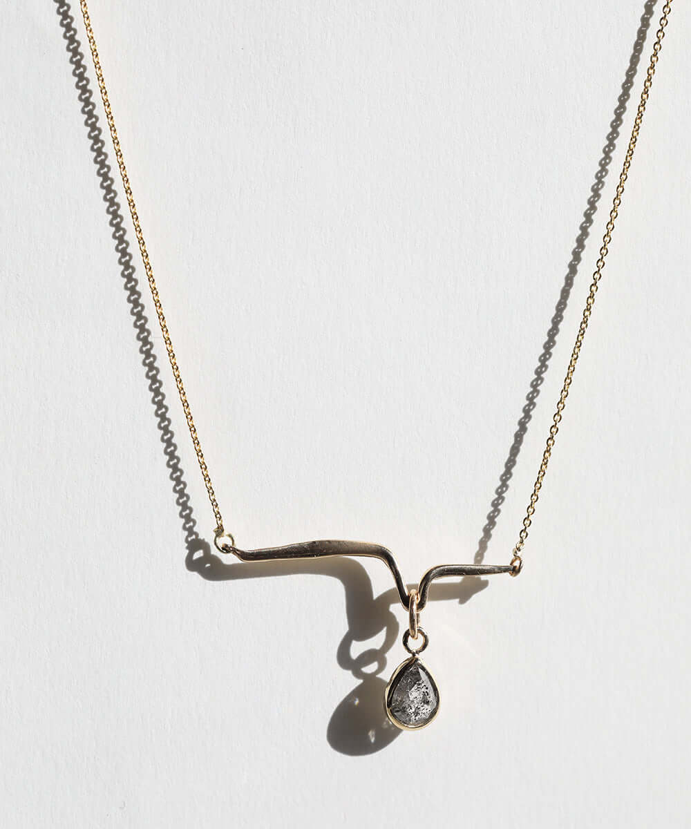 Necklace 14k Gold NYC fine jewelry brooklyn NY New York jeweler sustainable ethical greenpoint engagement