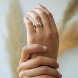 Salt & Pepper Diamond Ring 14k Yellow Gold Brooklyn  New York 11222