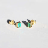 Emerald Prong Stud Earrings
