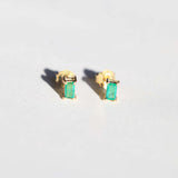 Emerald Prong Stud Earrings