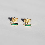 Little Emerald Bar Studs