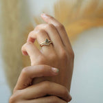 Salt & Pepper Diamond 14k Yellow Gold Ring Brooklyn New York 11222 
