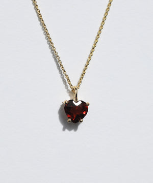 Red Garnet Heart Necklace