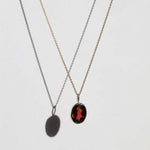 Garnet Oval Necklace 14k gold NYC fine jewelry brooklyn NY New York jeweler sustainable ethical greenpoint engagement