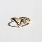 Grand Ripple Ring with Diamond