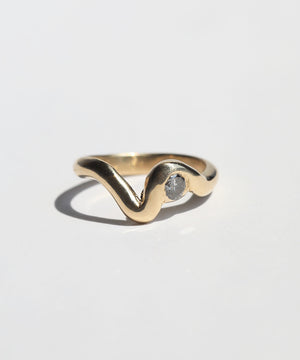 Grand Ripple Ring with Diamond