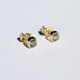 Hellen Green Sapphire Stud Earrings