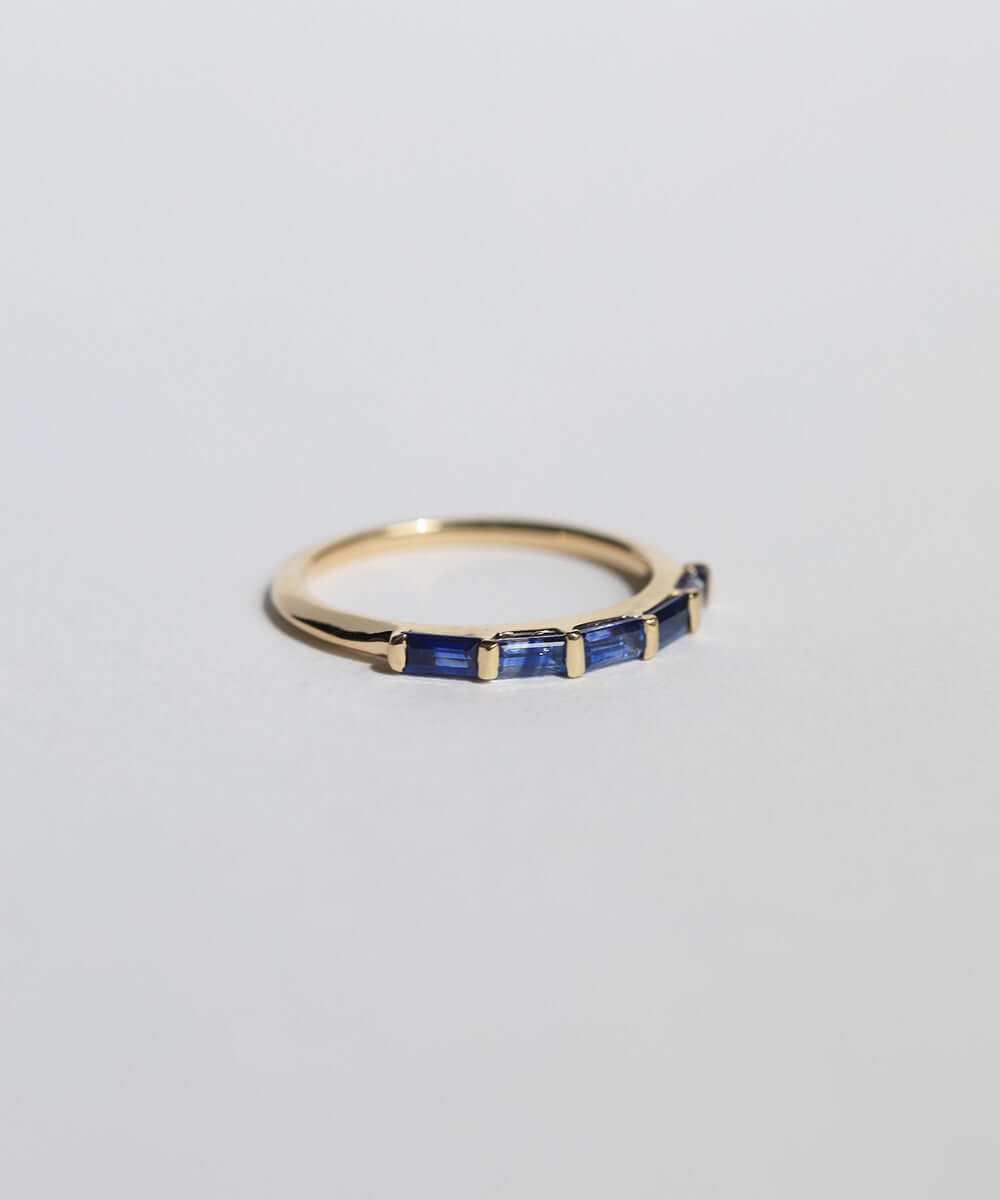 minimalist blue natural stone diamond sapphire y2k alternative wedding band unisex gender neutral stacking ring engagement greenpoint nyc New York