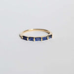 minimalist blue natural stone diamond sapphire y2k alternative wedding band unisex gender neutral stacking ring engagement greenpoint nyc New York