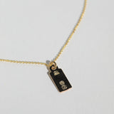 Hallmarked Tag Necklace in Gold
