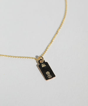Hallmarked Tag Necklace in Gold