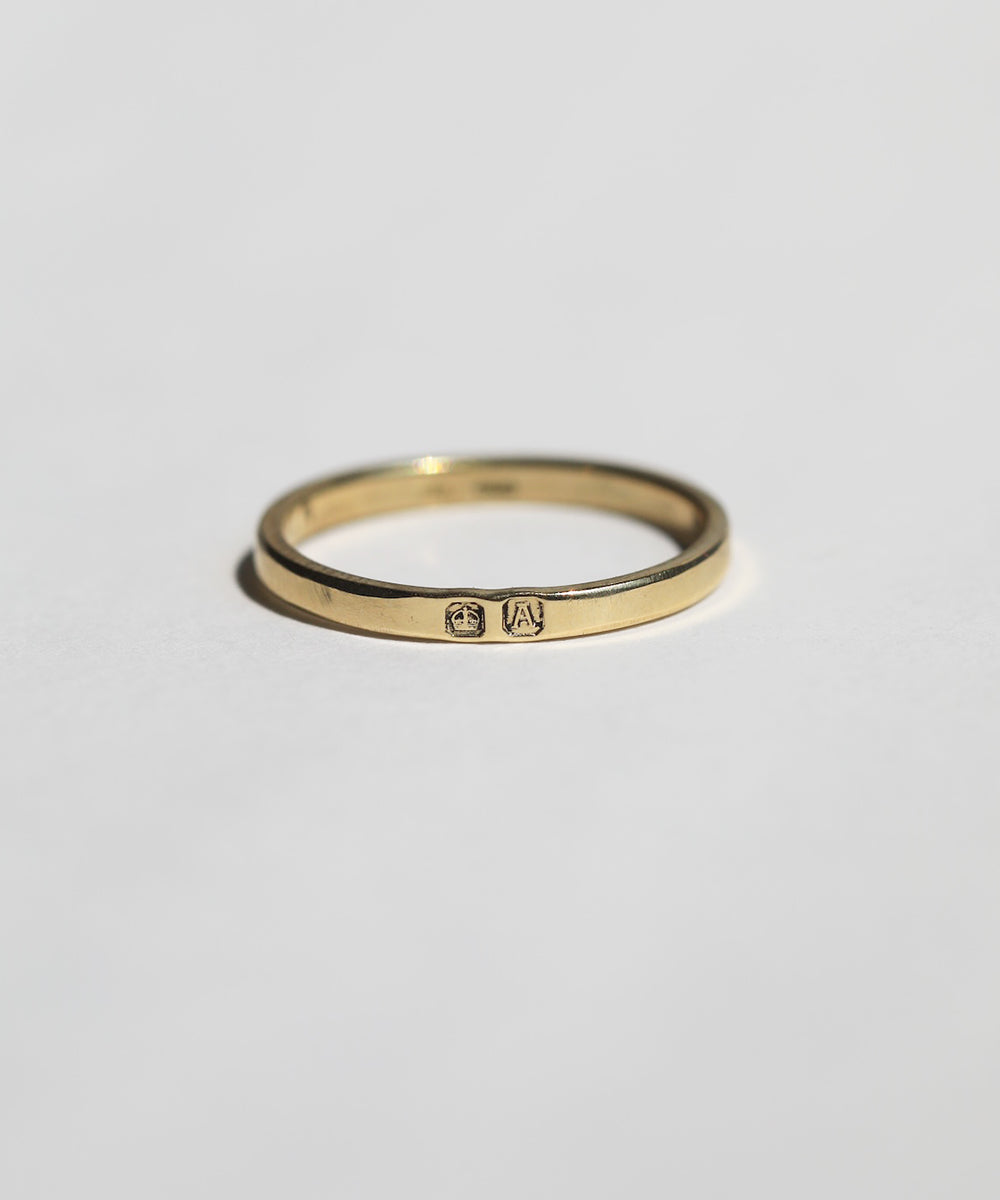 Hallmarked Band 14K Gold Narrow