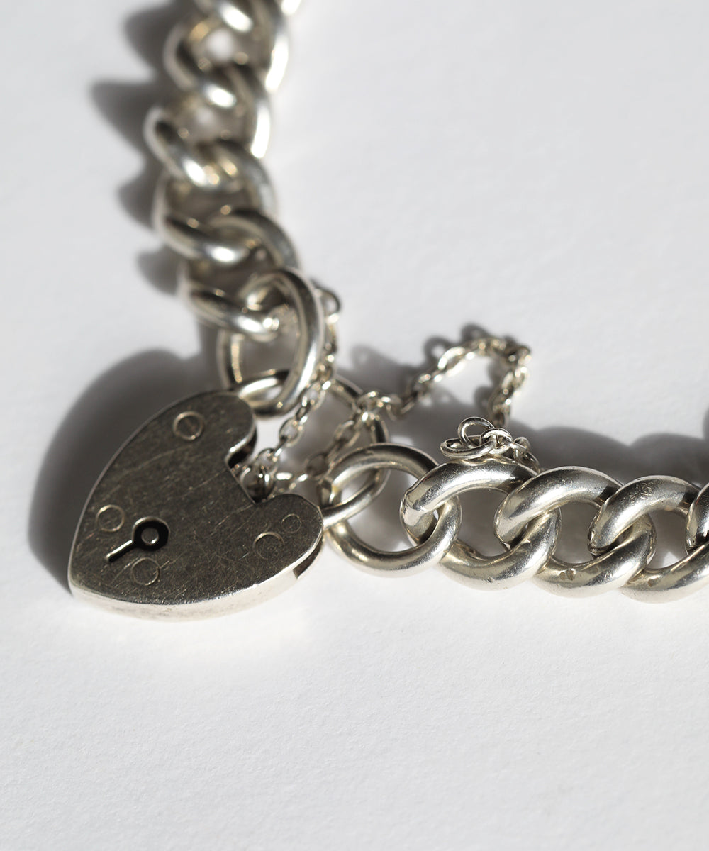 vintage 925 sterling silver 1960s bracelet heart clasp lock Brooklyn New York City Macha Studio