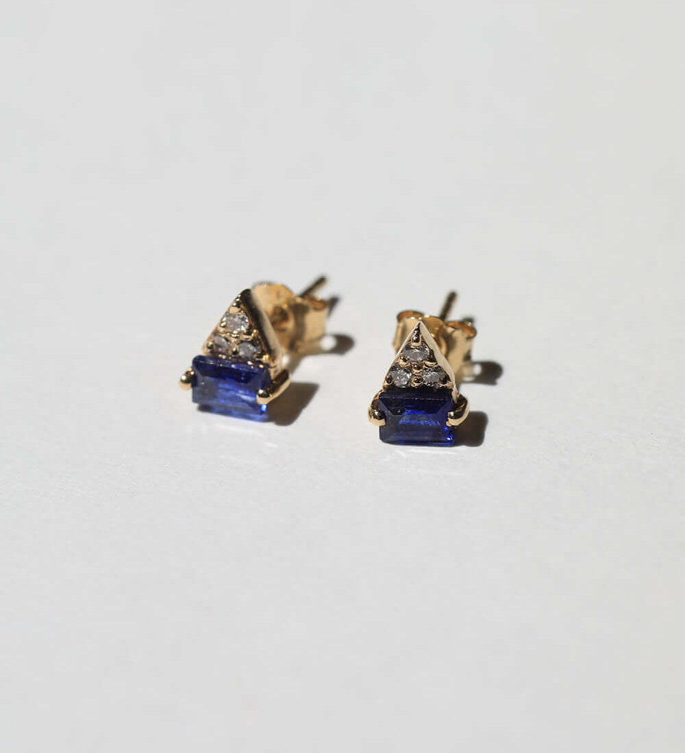 Sapphire Fine Diamond Earrings Brooklyn Jewelry NYC