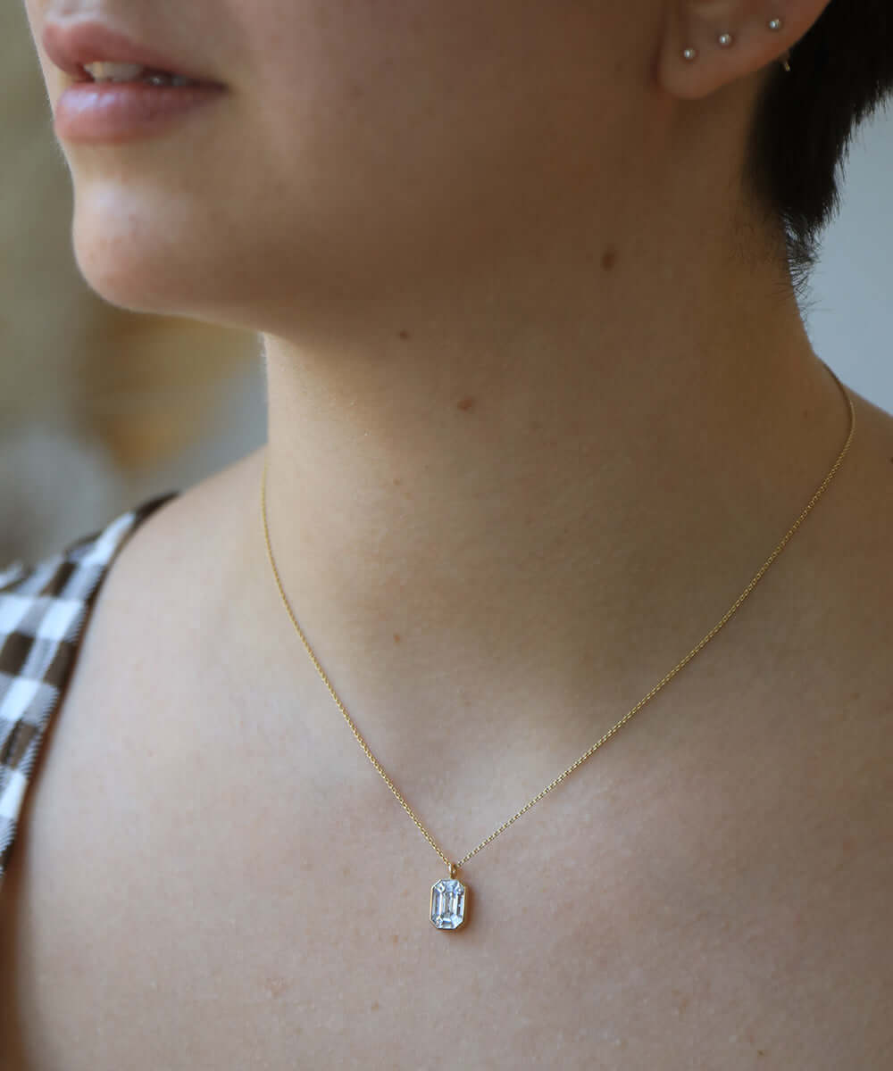 yellow gold necklace white diamond fine jewelry Brooklyn new york