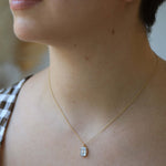 yellow gold necklace white diamond fine jewelry Brooklyn new york