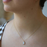 yellow gold necklace white diamond fine jewelry Brooklyn new york