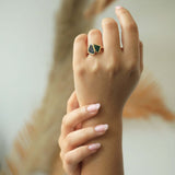 14k gold Diamond Emerald Ring NYC fine jewelry brooklyn NY New York jeweler sustainable ethical greenpoint engagement