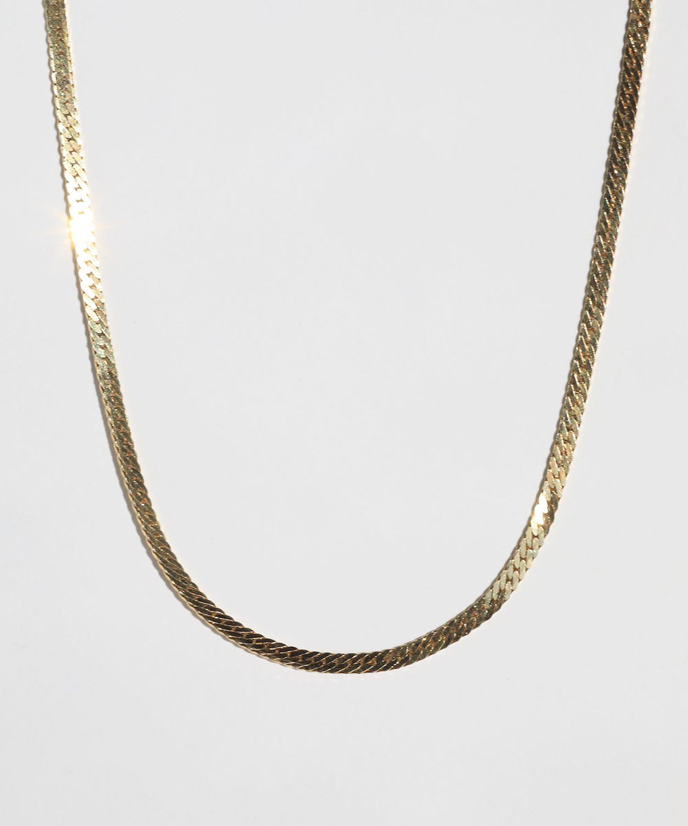 vintage 14k yellow gold Kimberly herringbone chain necklace 1980s unique Macha Studio Greenpoint Brooklyn New York City unisex