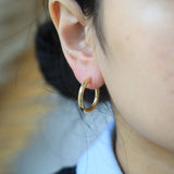 14k gold Medium hoops earrings NYC fine jewelry brooklyn NY New York jeweler sustainable ethical greenpoint engagement