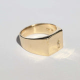 14k yellow gold signet ring hallmarked Brooklyn New York 11222  