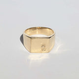 14k Yellow gold signet ring Brooklyn New York 11222