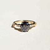 salt and pepper engagement ring 14k yellow gold  Brooklyn  New York 11222