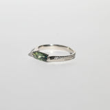 Platinum Foxtail Band with bi-color Sapphire