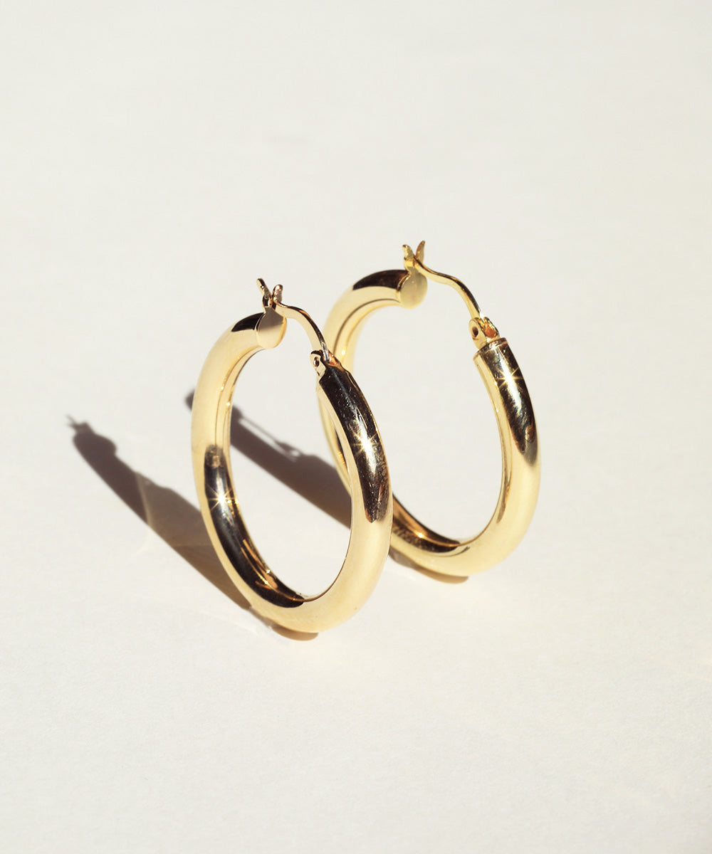 medium lightweight hoops NYC fine jewelry brooklyn NY New York jeweler sustainable ethical greenpoint engagement