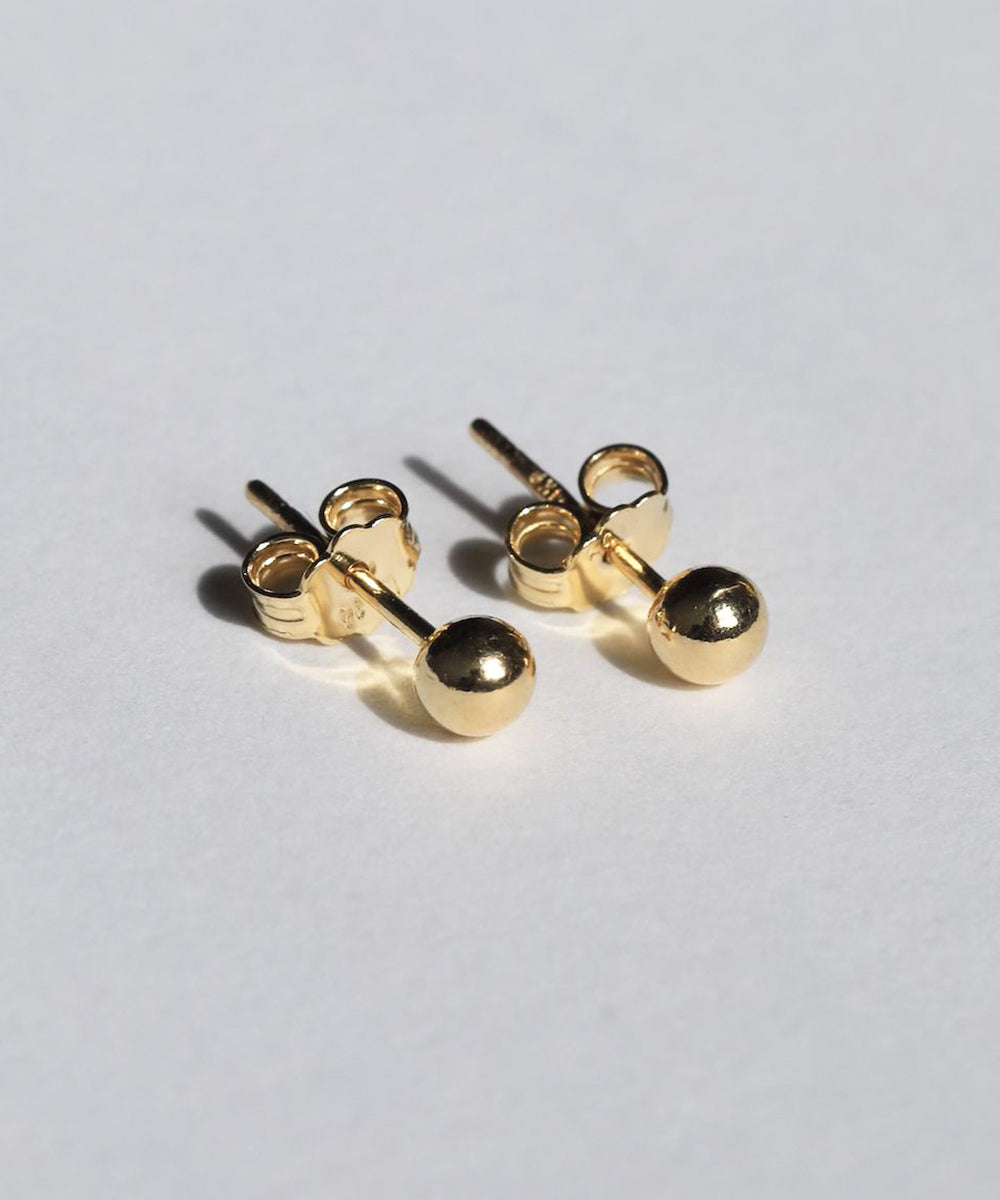 Sphere 14k Yellow Gold Stud Earrings 