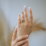 sleek minimal trendy unique gen z creative eclectic curvy engagement ring band greenpoint nyc