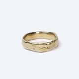 Molten Wedding Band (Tall) in Yellow Gold