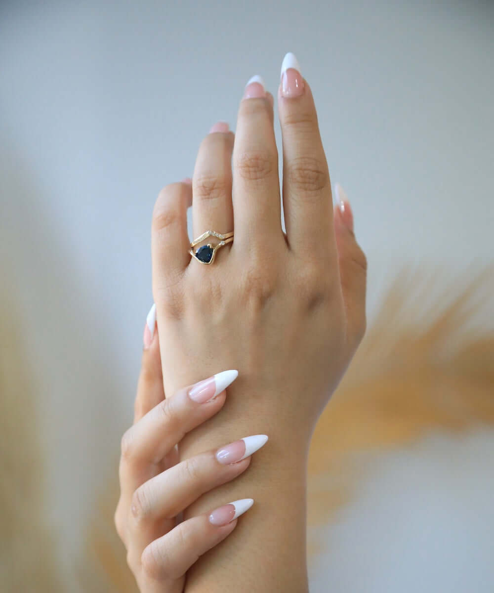 trendy sleek unique curvy nontraditional funky eclectic engagement ring y2k nyc green point New York