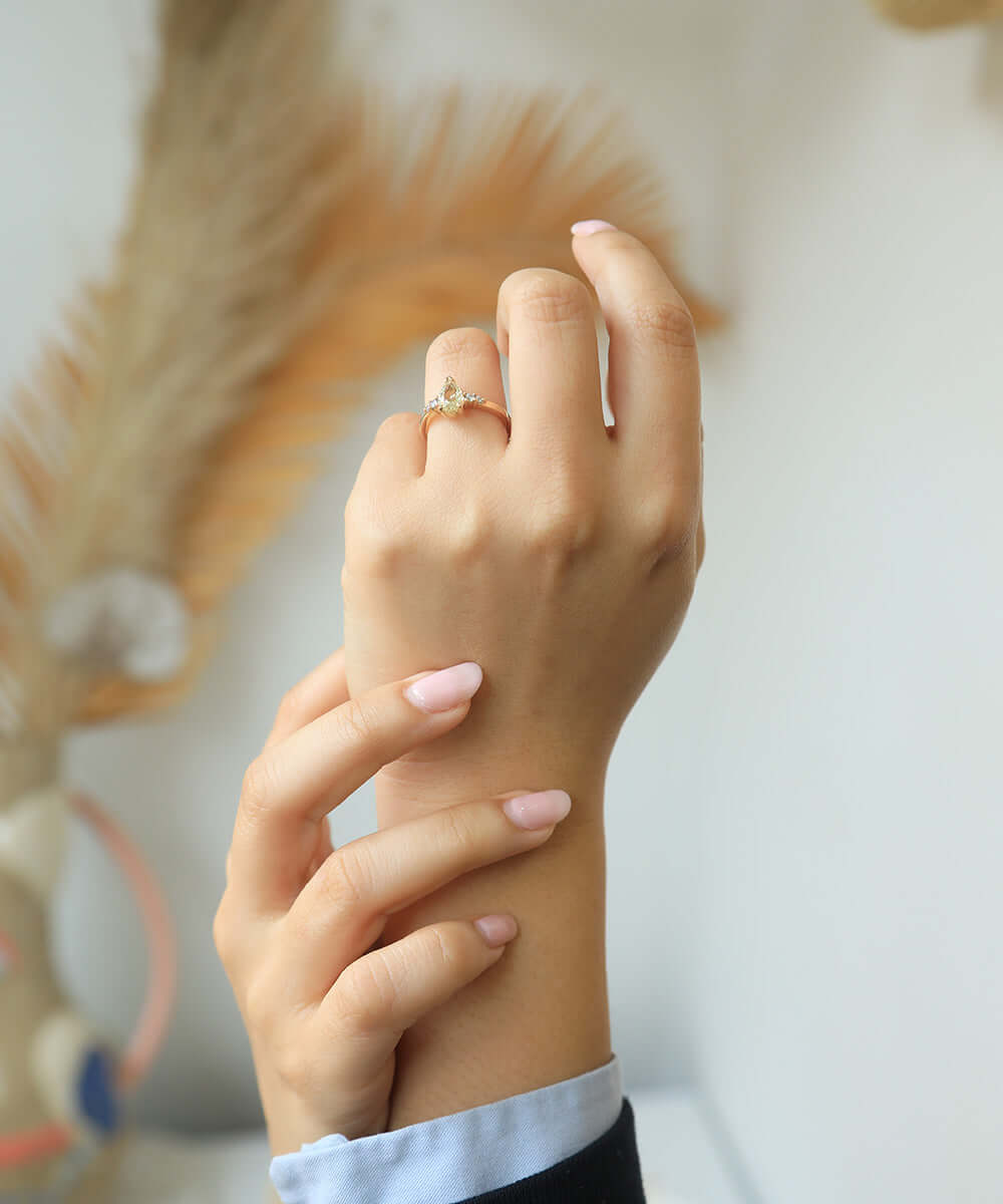 14k Gold Diamond Ring NYC fine jewelry brooklyn NY New York jeweler sustainable ethical greenpoint engagement