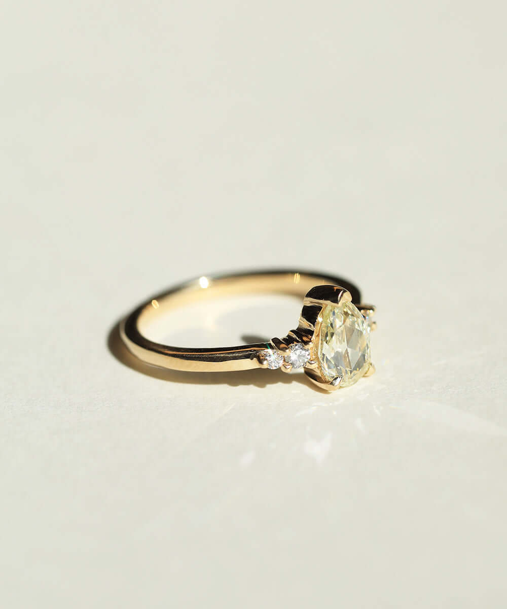 14k Gold Diamond Ring NYC fine jewelry brooklyn NY New York jeweler sustainable ethical greenpoint engagement