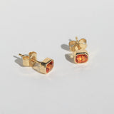 Hellen Orange Sapphire Stud Earrings
