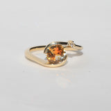 Saturn Ring Orange Bi-Color Sapphire 14k