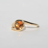 Saturn Ring Orange Bi-Color Sapphire 14k