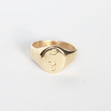 Oval Hallmarked Signet Ring in 14k Yellow Gold