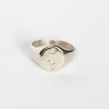 Oval Hallmarked Signet Ring in 14k White Gold
