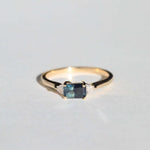 Sapphire Diamond Engagement Ring 14k Gold NYC fine jewelry brooklyn NY New York jeweler sustainable ethical greenpoint engagement