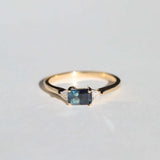 Sapphire Diamond Engagement Ring 14k Gold NYC fine jewelry brooklyn NY New York jeweler sustainable ethical greenpoint engagement