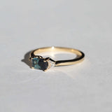 Sapphire Diamond Engagement Ring 14k Gold NYC fine jewelry brooklyn NY New York jeweler sustainable ethical greenpoint engagement