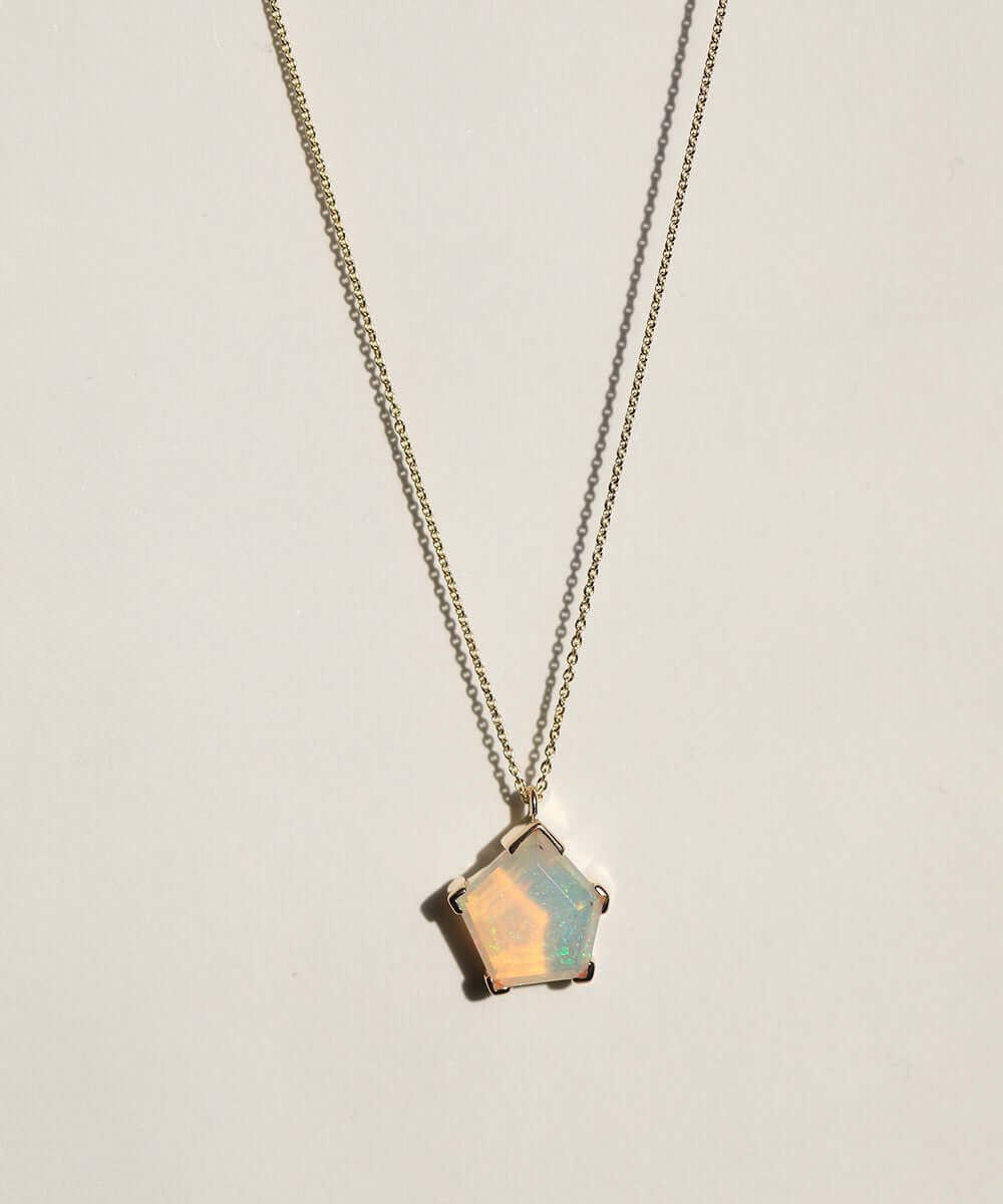 Opal Necklace 14k Gold NYC fine jewelry brooklyn NY New York jeweler sustainable ethical greenpoint engagement