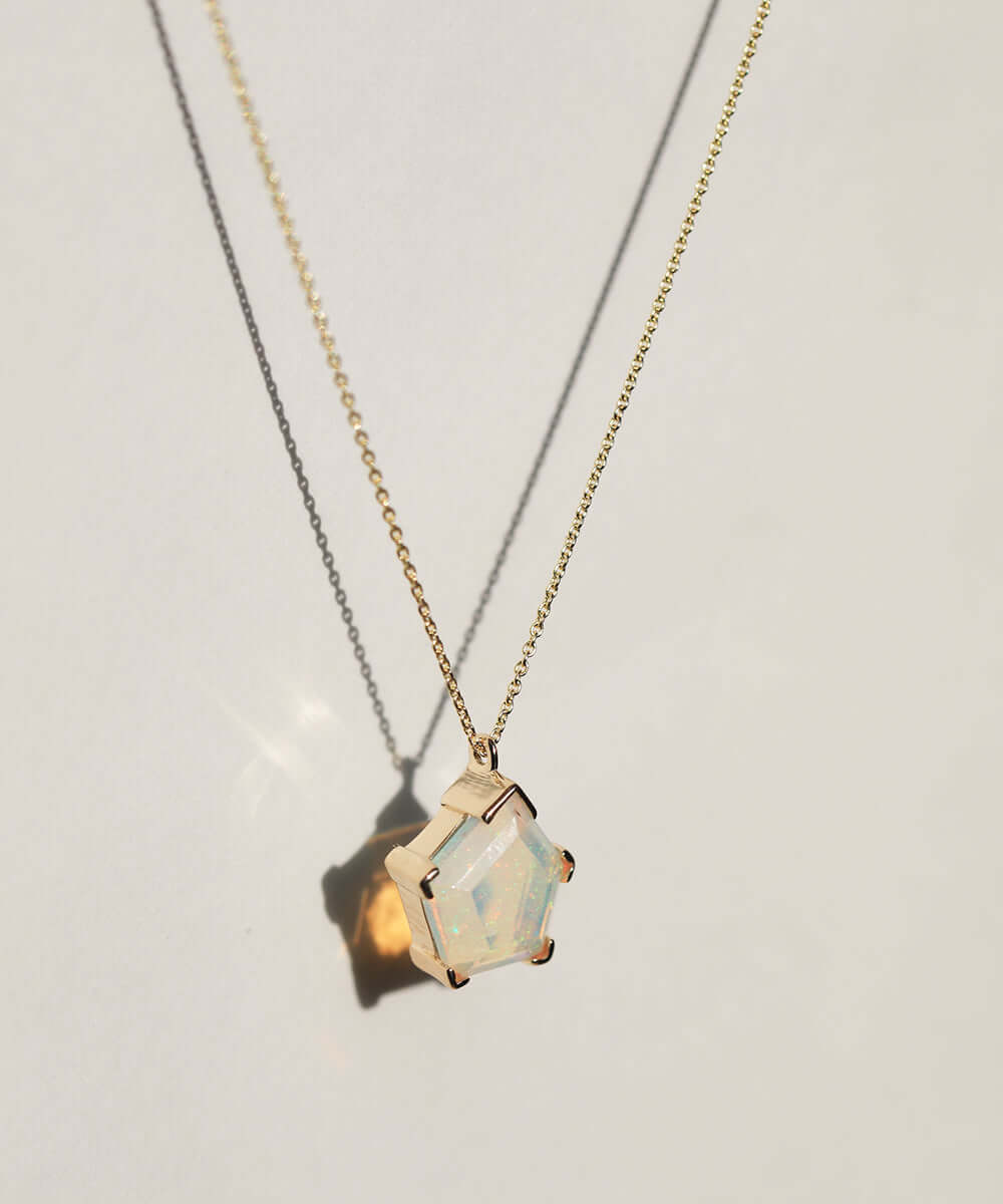 Opal Necklace 14k Gold NYC fine jewelry brooklyn NY New York jeweler sustainable ethical greenpoint engagement
