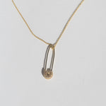 14k gold diamond encrusted safety pin 