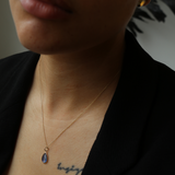 Raw Sapphire Pear Pendant