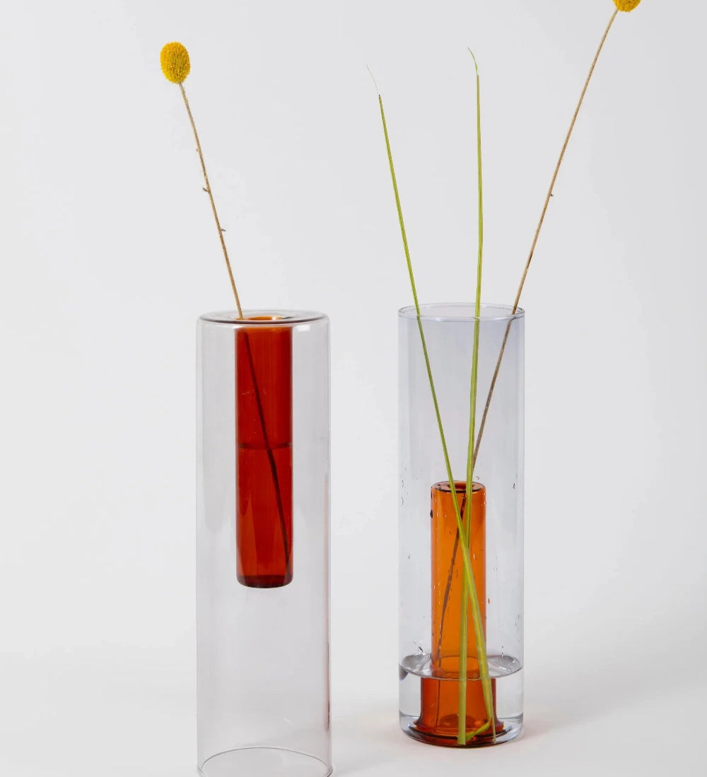 reversible glass vase color blocked Brooklyn New York 